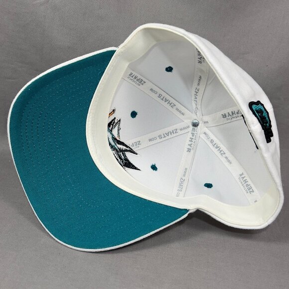 San Jose Sharks NHL Stretch Fit M/L Hat Cap Zephyr White Hockey California Mens - Picture 11 of 13